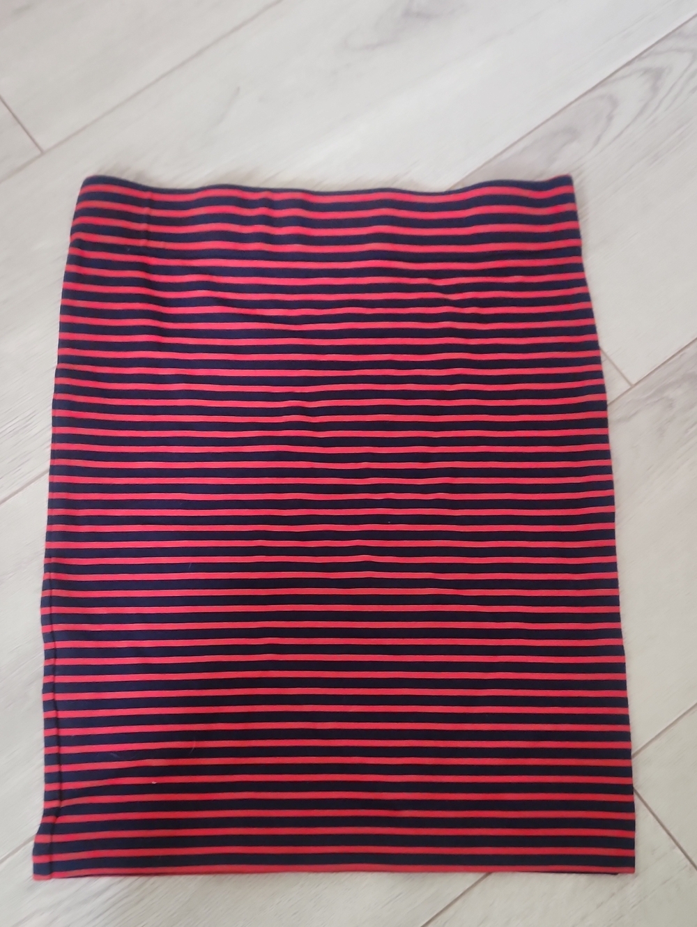 Madewell Navy and Red Striped Pencil Skirt